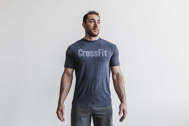 Nobull Crossfit® Men's T Shirts Navy | Australia (RG1986)